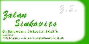 zalan sinkovits business card